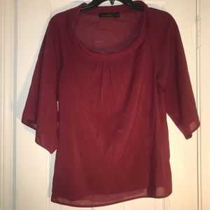 The Limited shirt Red cowl Neck flowy blouse